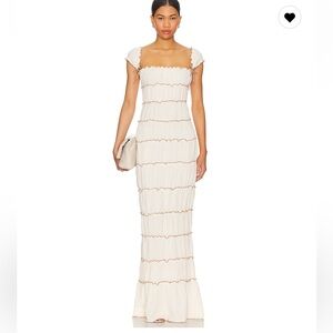 Majorelle Cream and Brown Textured Dress